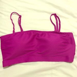 Hot pink bandeau swim top